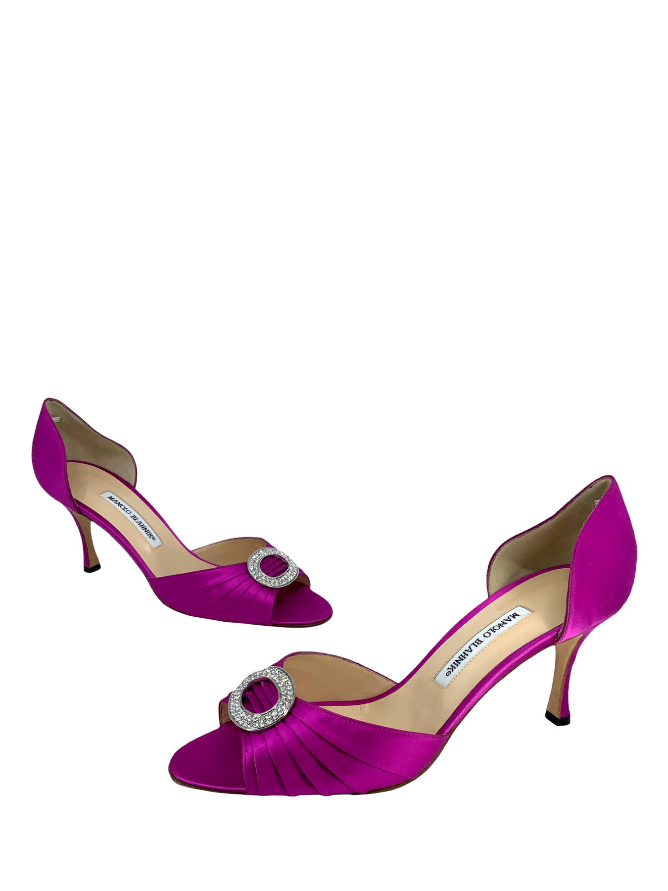 Manolo Blahnik Sedaraby Embellished Satin d'Orsay Pumps Size 10.5 Manolo Blahnik Sedaraby Embellished Satin d'Orsay Pumps Size 10.5