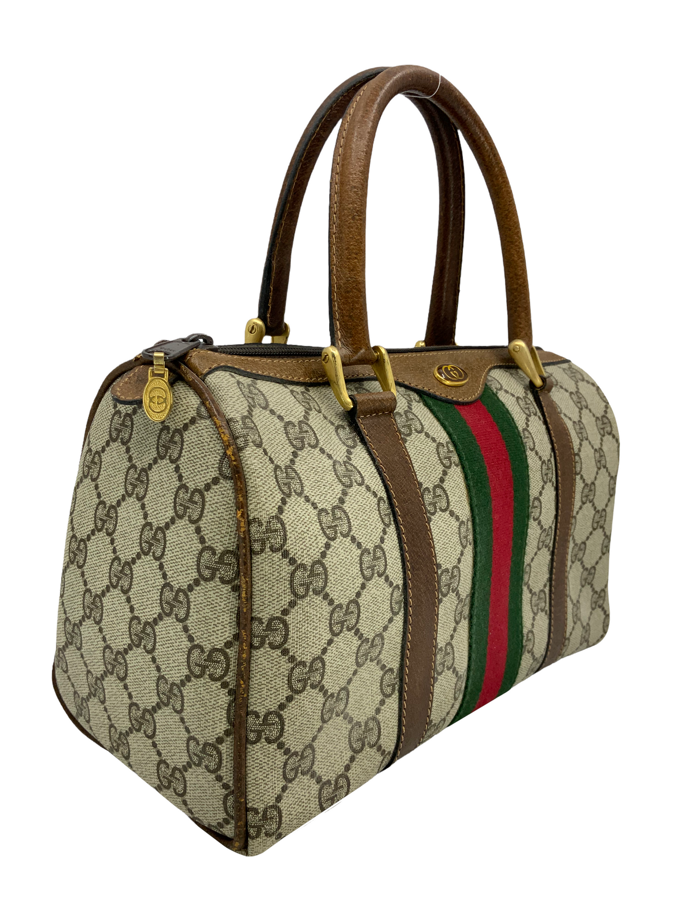 Gucci Top Handle Stripe GG Monogram Boston Bowler Speedy Bag – Mint Market