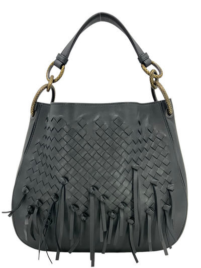 Bottega Veneta Charleston Fringe Loop Small Intrecciato Woven Hobo Bag-Consigned Designs