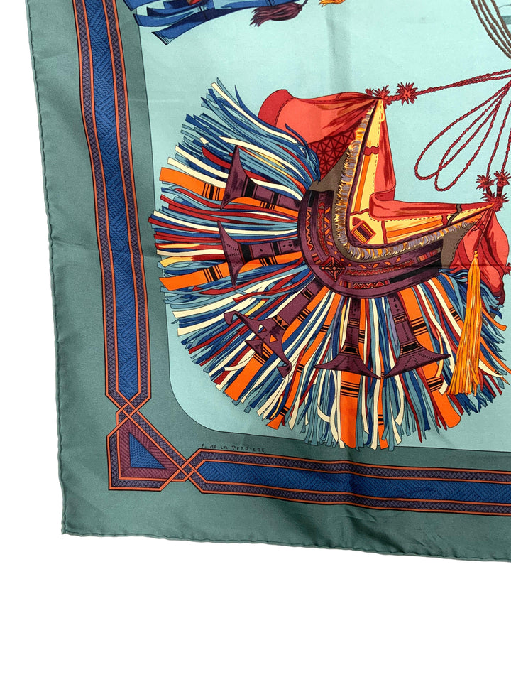 HERMES Cuirs du Desert Silk Scarf 90 - Consigned Designs