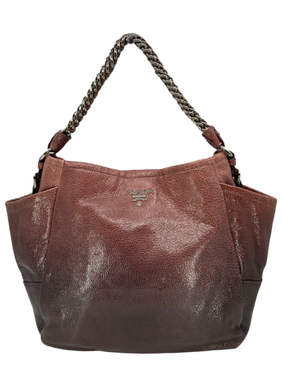 Prada Lux Chain Ombre Leather Side Pocket Hobo-Consigned Designs
