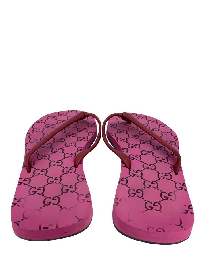 Gucci GG Monogram Flip Flop Sandals Size 9.5 - Consigned Designs