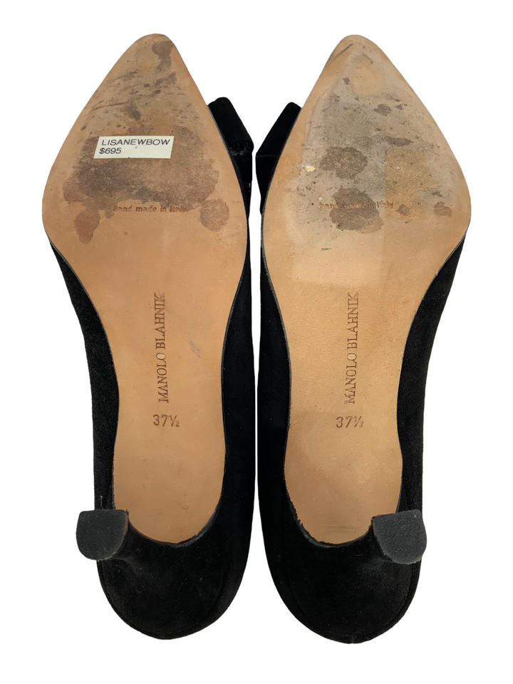 Manolo Blahnik Lisanew Suede Pumps Size 7.5 - Consigned Designs