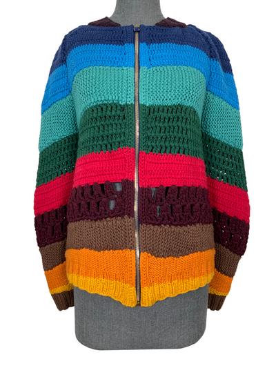 Gabriela Hearst Latifi Color-Block Crocheted Cashmere Sweater Size S-Consigned Designs
