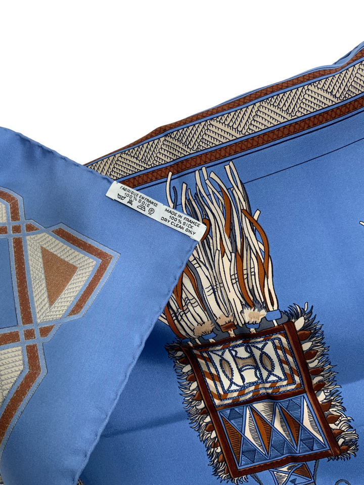 HERMES Cuirs du Desert Silk Scarf 90 - Consigned Designs