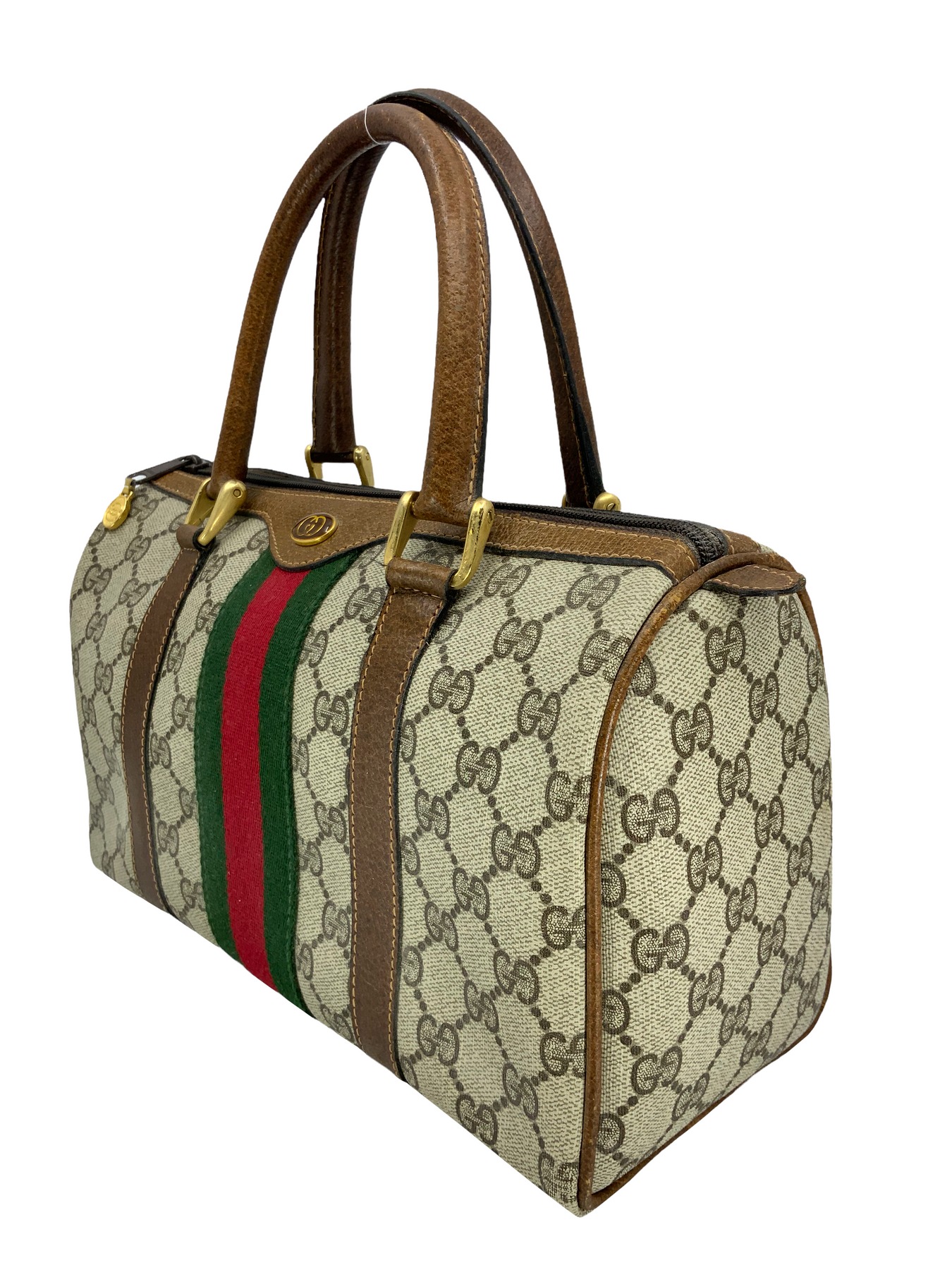 Gucci Vintage Camera Sherry Monogram Shoulder Bag Beige Cloth ref