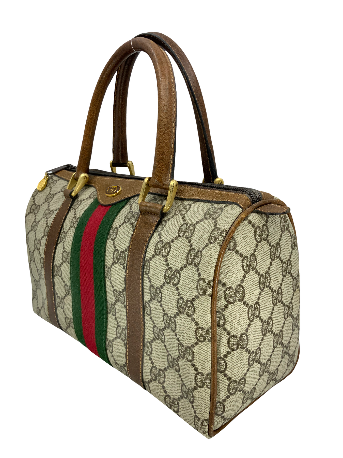 GUCCI-Sherry-GG-Canvas-Leather-Mini-Boston-Bag-Beige-Brown-30458