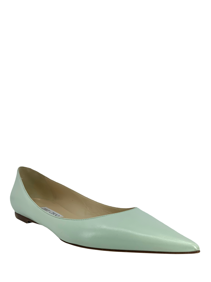 Jimmy Choo Love Leather Point Toe Flats Size 9.5 - Consigned