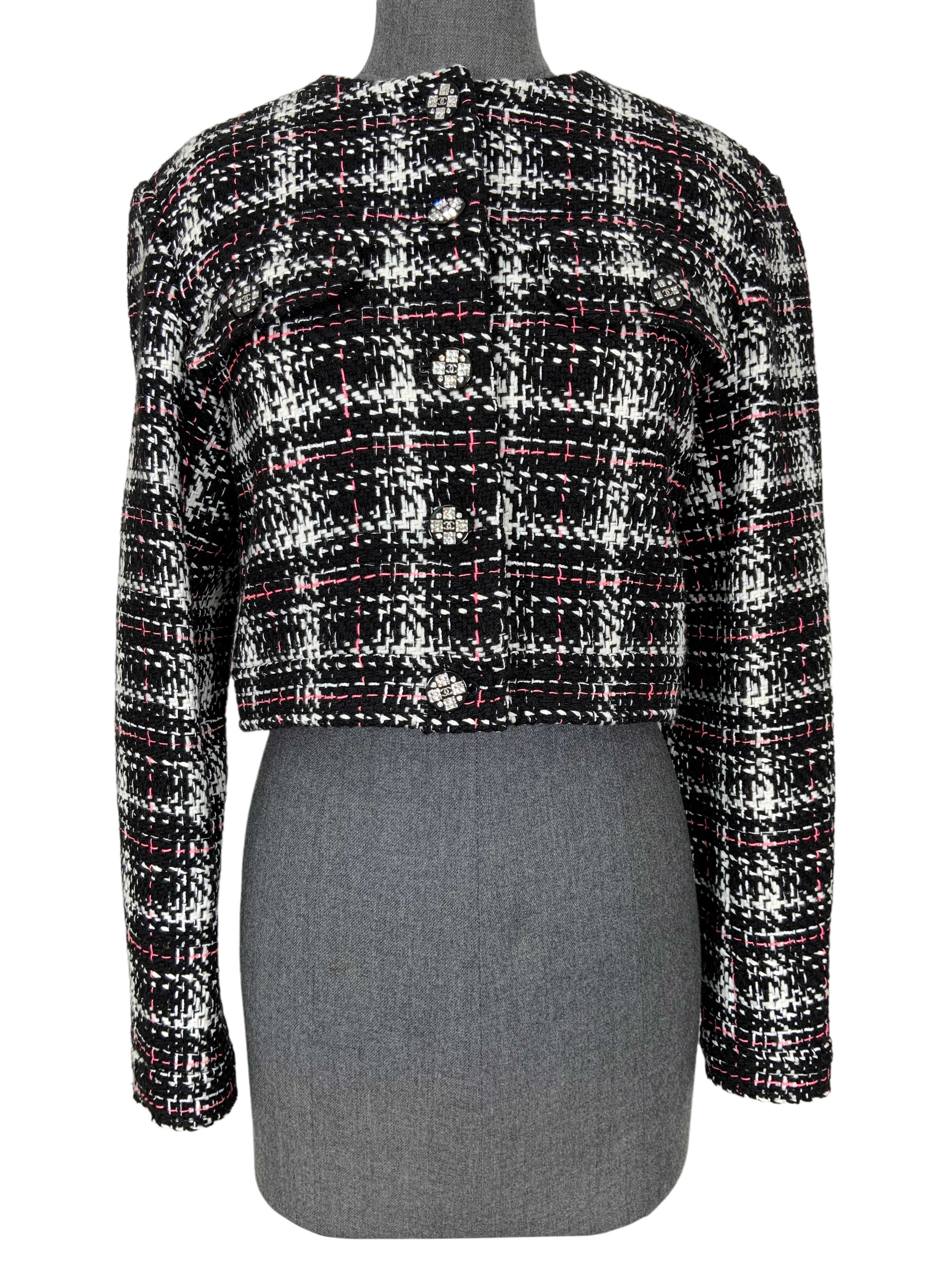 Chanel Tweed Cropped Jacket Size M