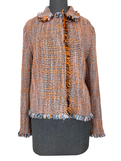 AKRIS PUNTO Tweed Fringe Jacket Size L NEW-Consigned Designs