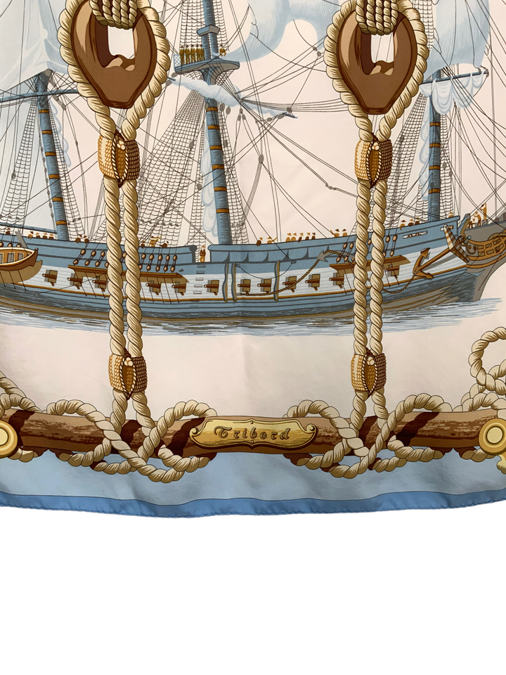 日本限定 Hermes Tribord Designs Consigned - 90 Scarf Silk 小物