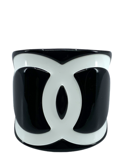 Chanel Resin CC Logo Wide Cuff Bracelet-Consigned Designs