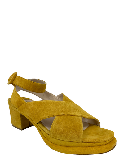 Prada Suede Strappy Platform Sandals Size 7.5-Consigned Designs