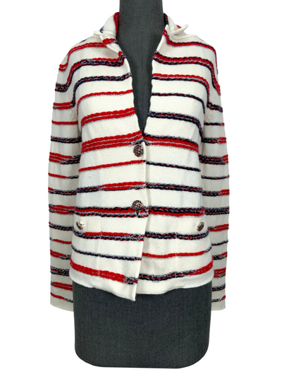 CHANEL 20S Striped Cashmere Jacket Size S-Consigned Designs