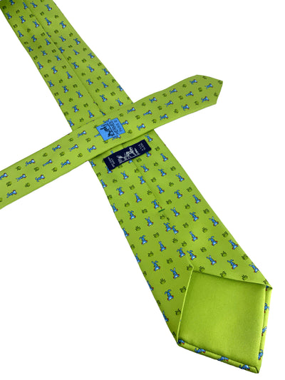 HERMES Bunny Rabbit Print Classic Men's Silk Neck Tie-Consigned Designs