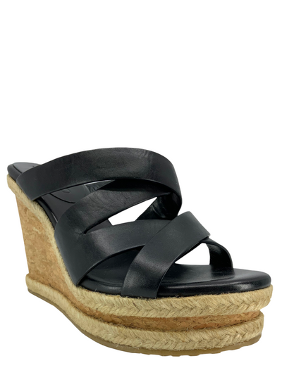 Jimmy Choo Prisma Vachetta Wedge Sandals-Consigned Designs