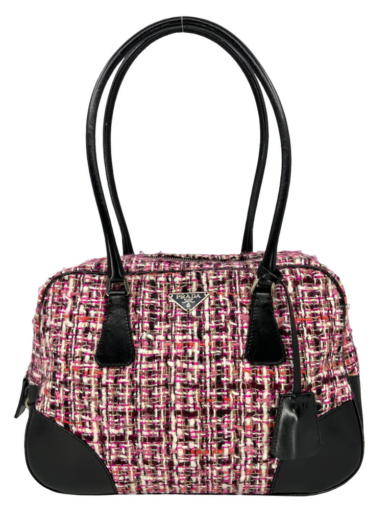 【関税＆送料込み】Prada Prada Dangle Leather Boston Bag PRADA Dangle Medium $3500 Black Leather Top Handle Bag New