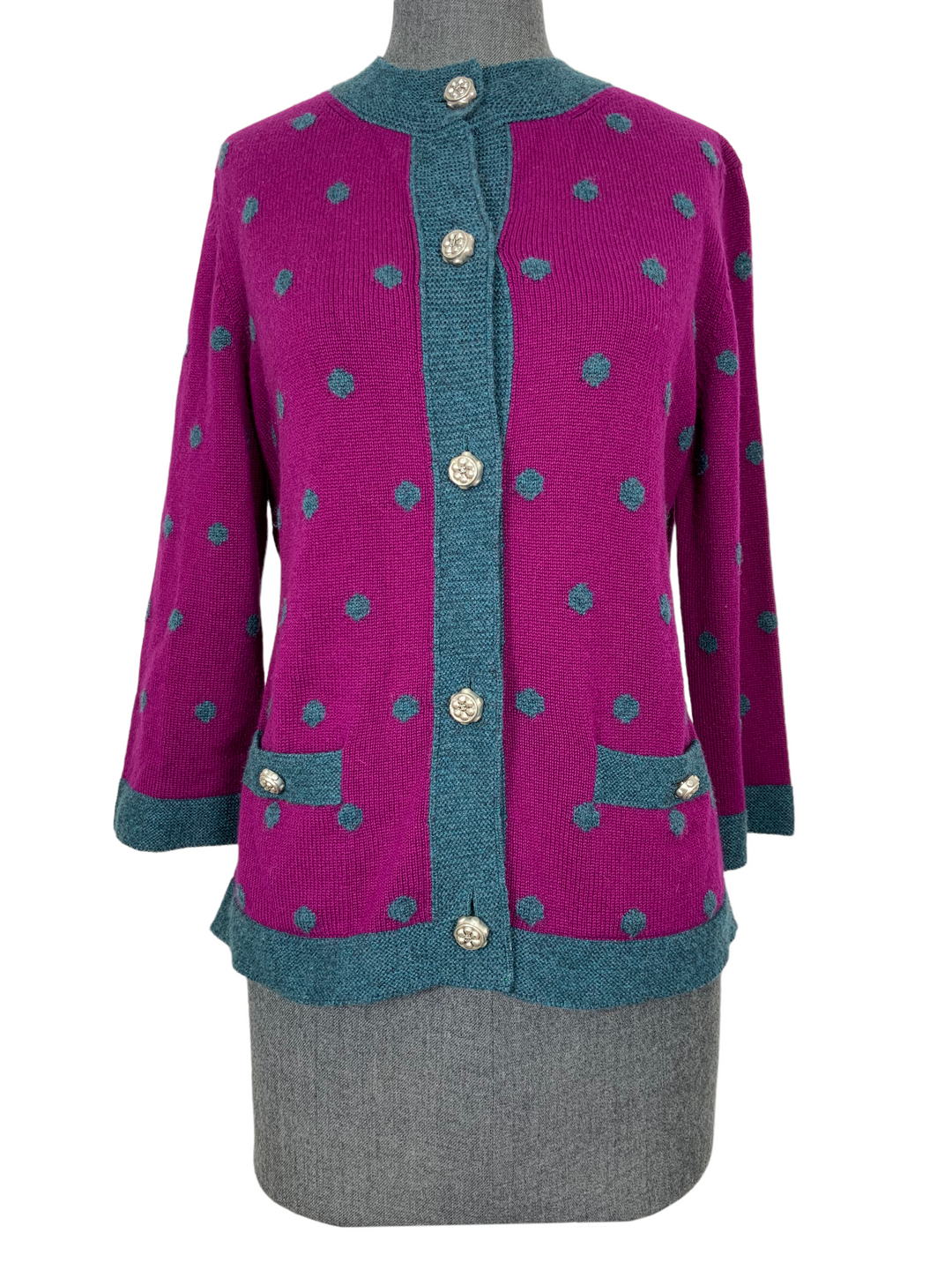 CHANEL 08A Polka Dot Cashmere Sweater Size M - Consigned Designs