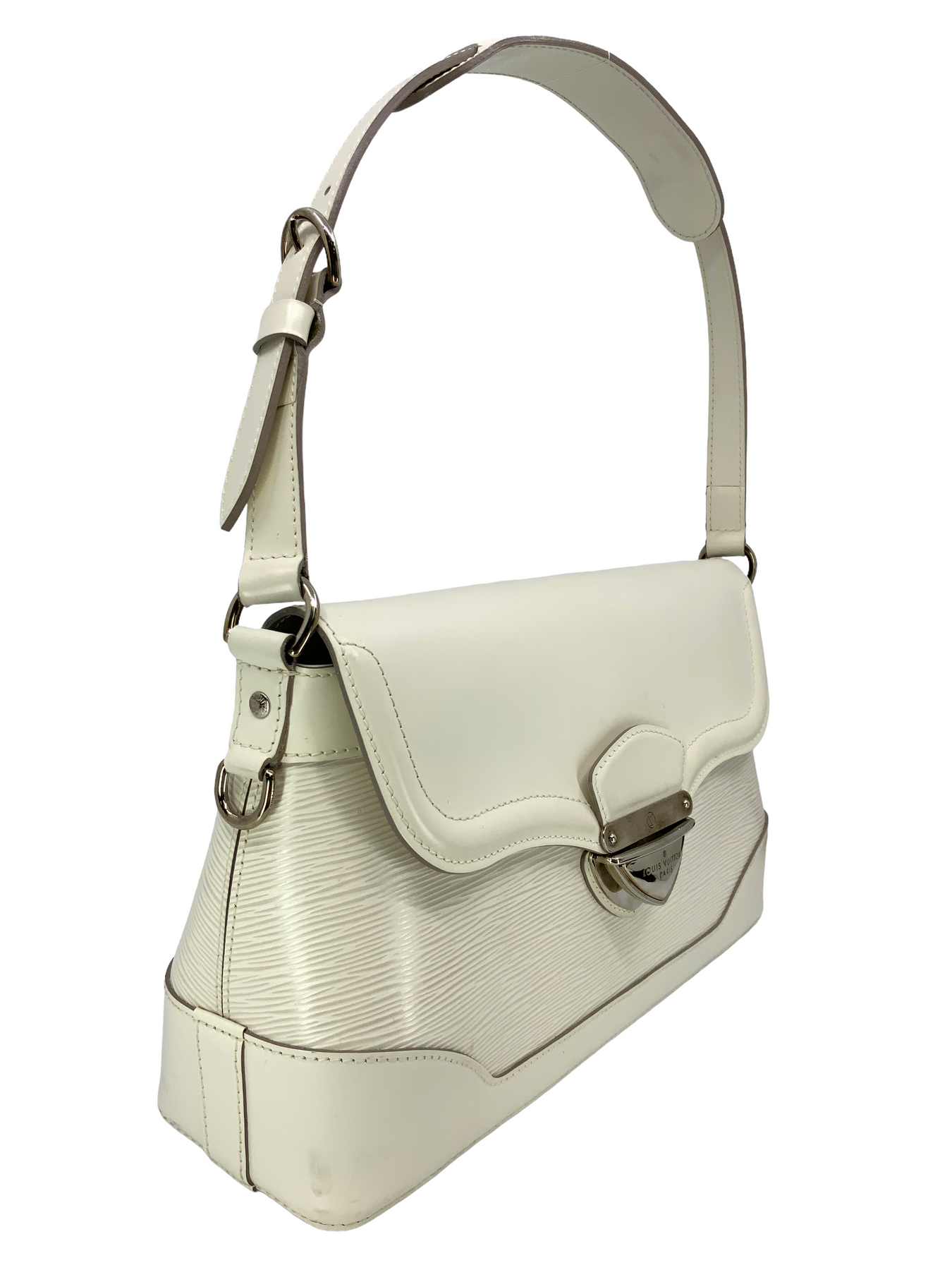 Louis Vuitton Epi Bagatelle PM White Cream Leather ref.108373