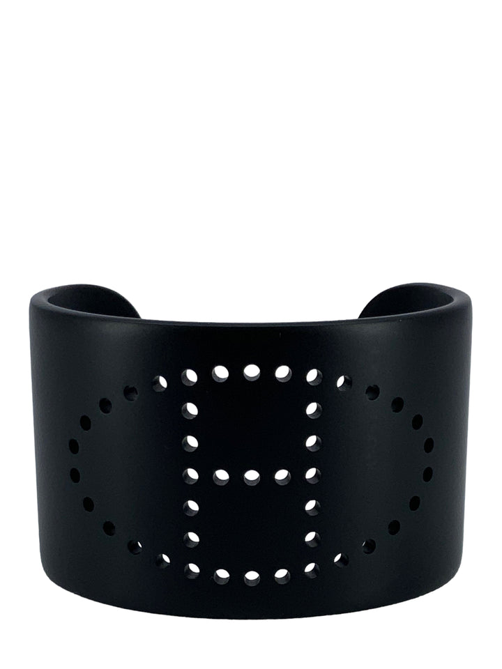 Hermes Evelyn Perforated H Aluminium Sunset Cuff Bracelet T3