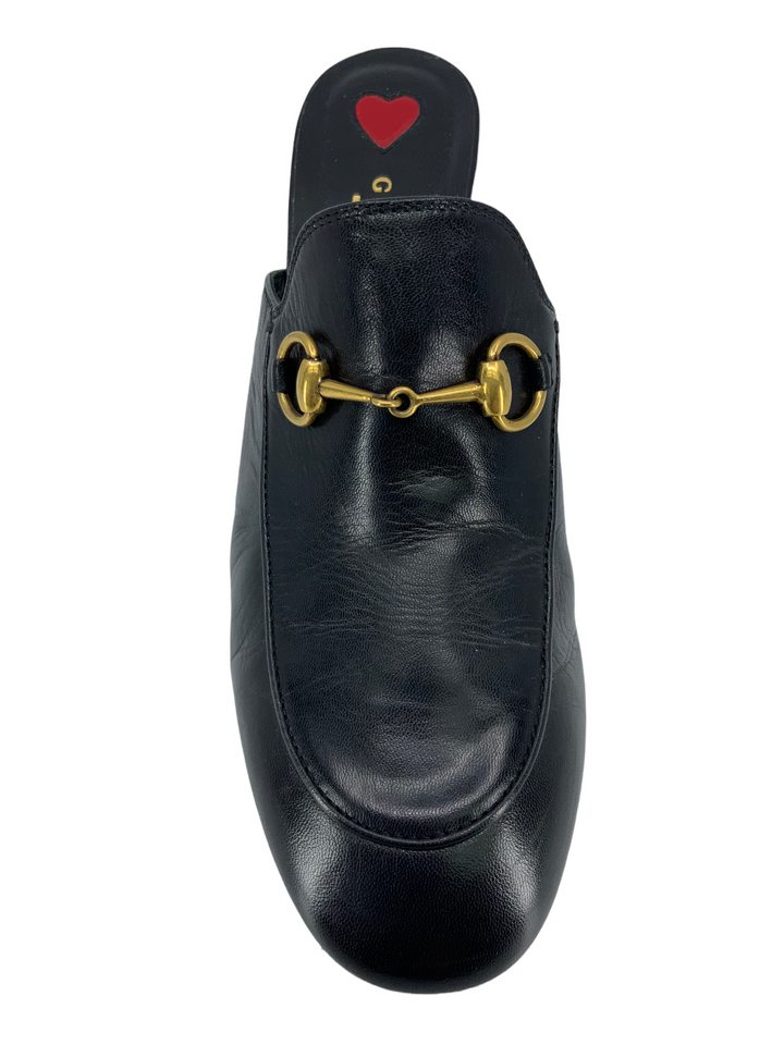 GUCCI ★ブラックミュール 上等な GUCCI ビジュー装飾 ブラックミュール 靴 - 靴