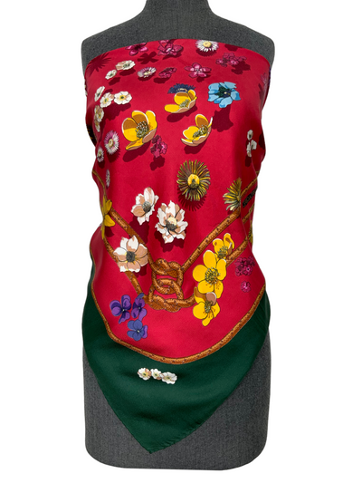 HERMES Fleurs De Montagne Silk Scarf 90-Consigned Designs