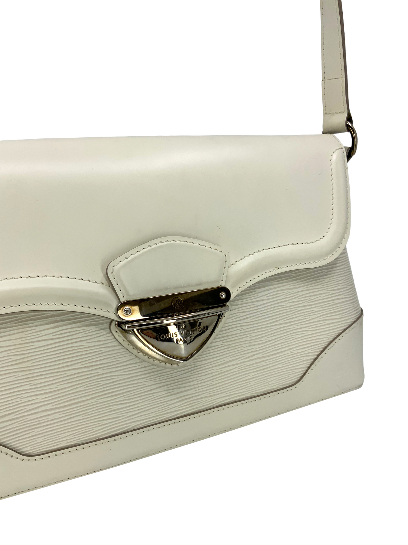 Louis Vuitton Epi Bagatelle PM White Cream Leather ref.108373