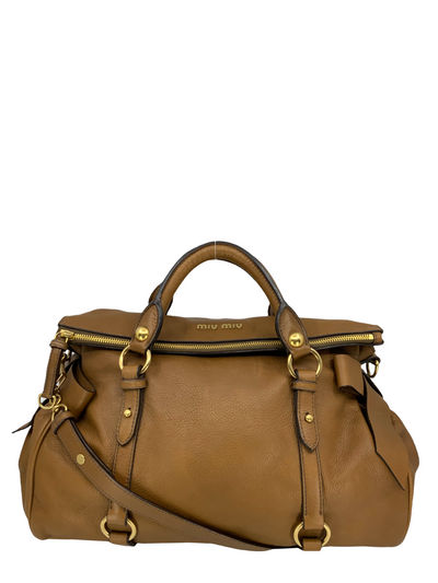 MIU MIU Leather Foldover Bow Satchel Bag-Consigned Designs