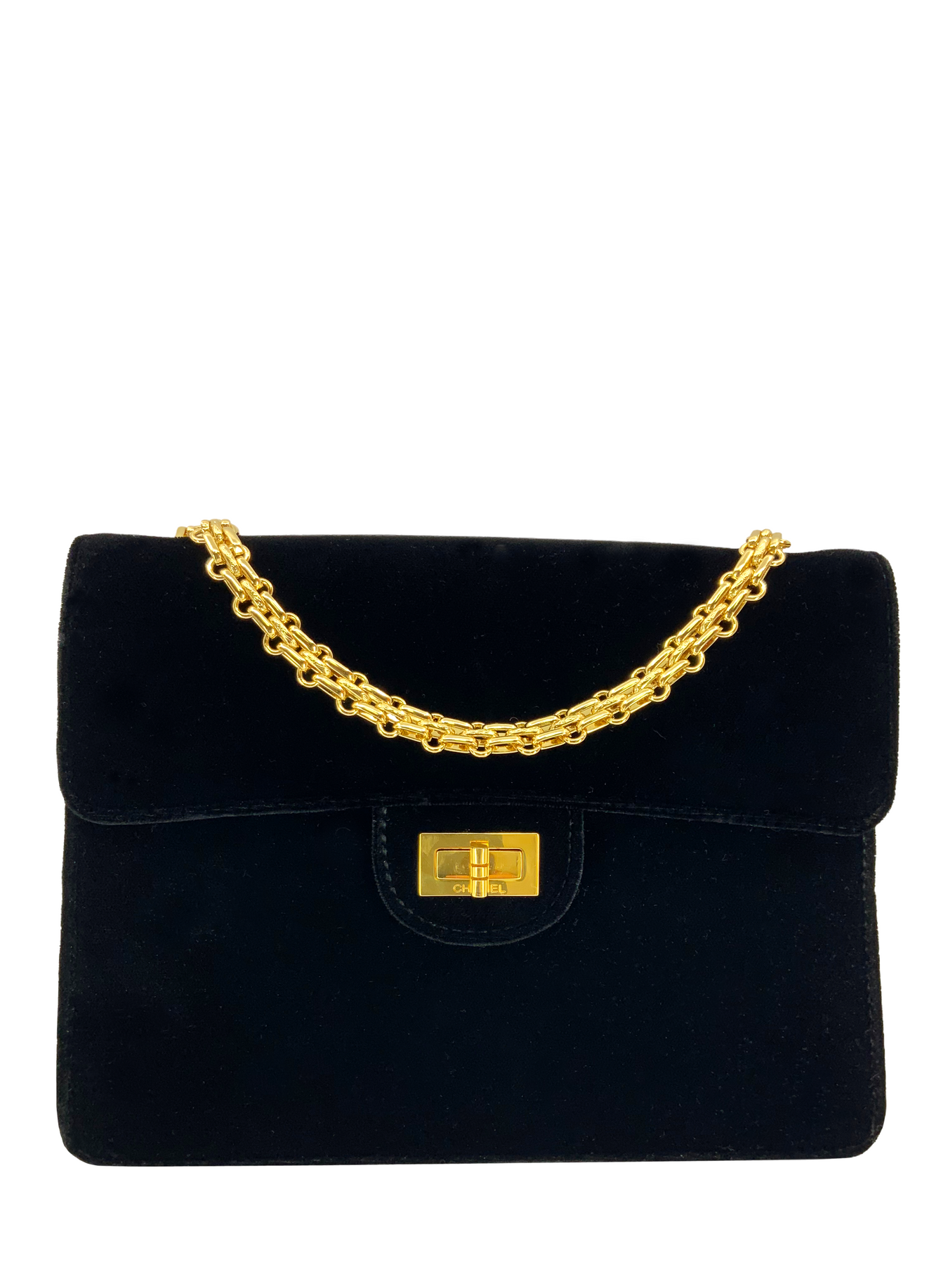 Chanel Vintage Velvet Mademoiselle Classic Single Flap Bag