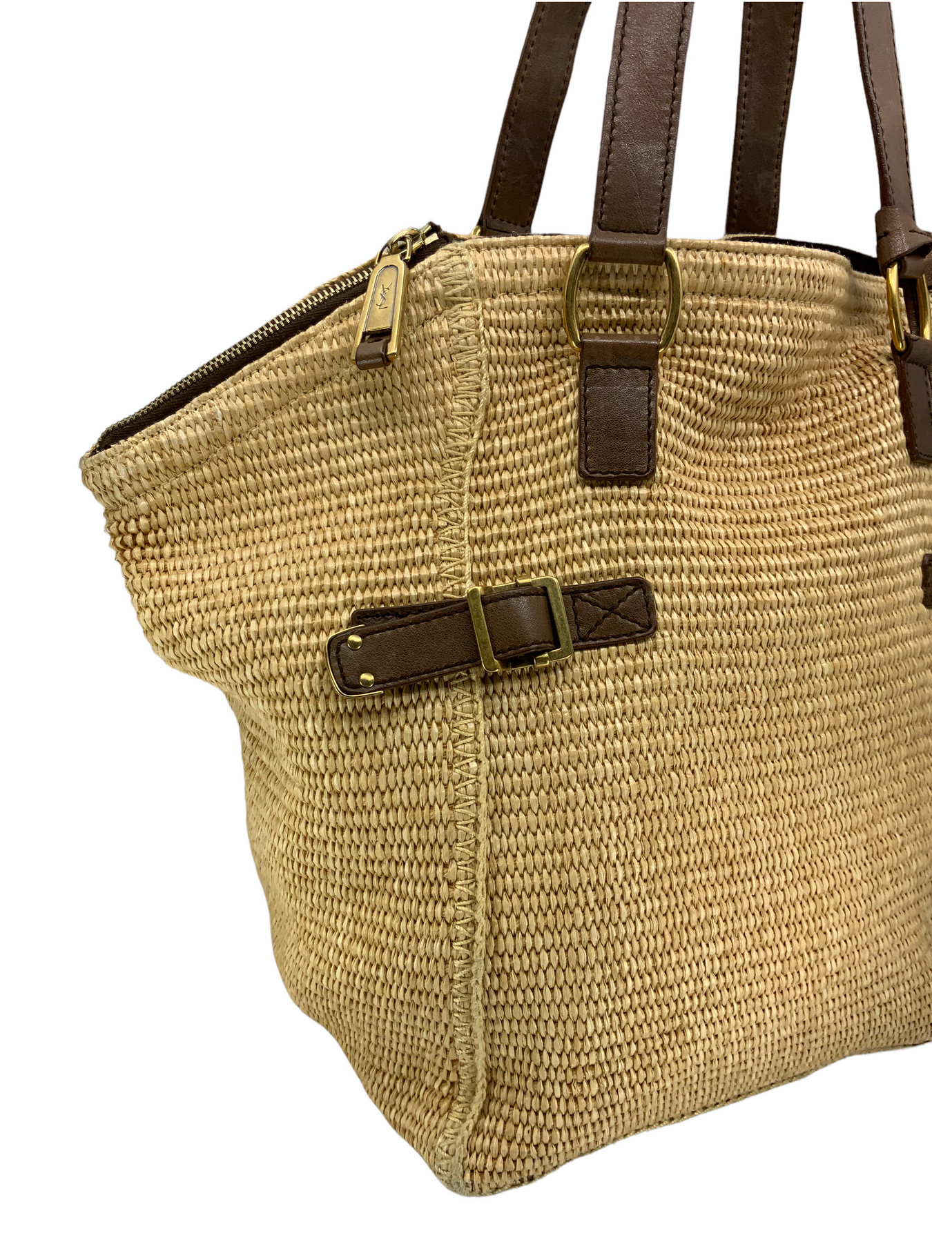 Yves Saint Laurent, Bags, Ysl Yves Saint Laurent Cabas Woven Downtown  Raffia Tote