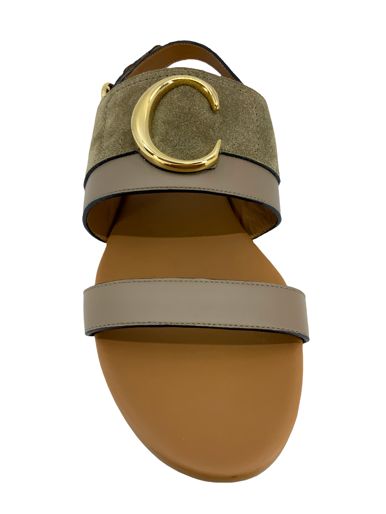 Chloe C Logo Suede and Leather Sandals 8 - Consigned Designs Chloe C Logo Suede and Leather Sandals 8 - Consigned Designs