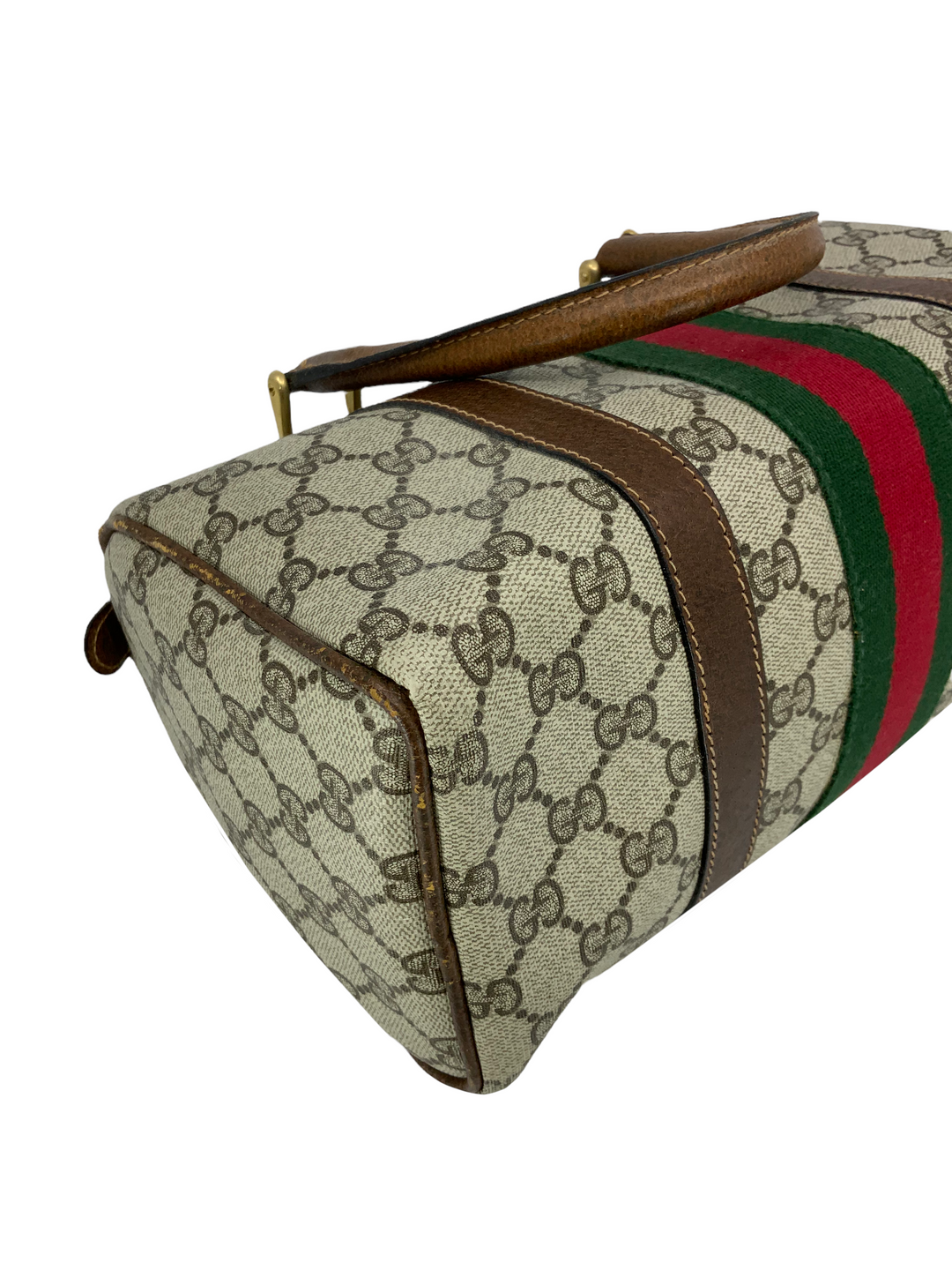 Gucci Vintage Boston Sherry Line Monogram Canvas Small Gucci Vintage Boston Sherry Line Monogram Canvas Small