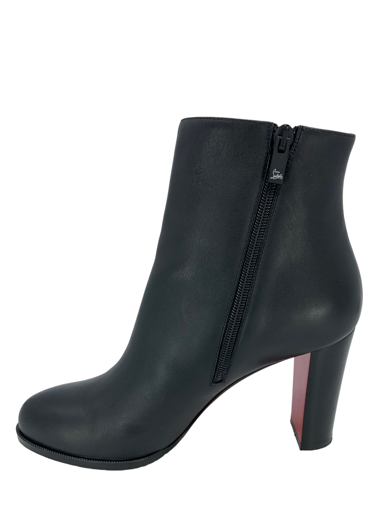 Christian Louboutin Adox Leather Block-Heel Red Sole Boots