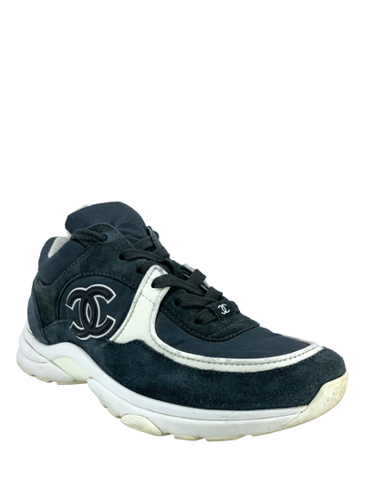 CHANEL Suede Calfskin CC Logo Sneakers Size 6-Consigned Designs
