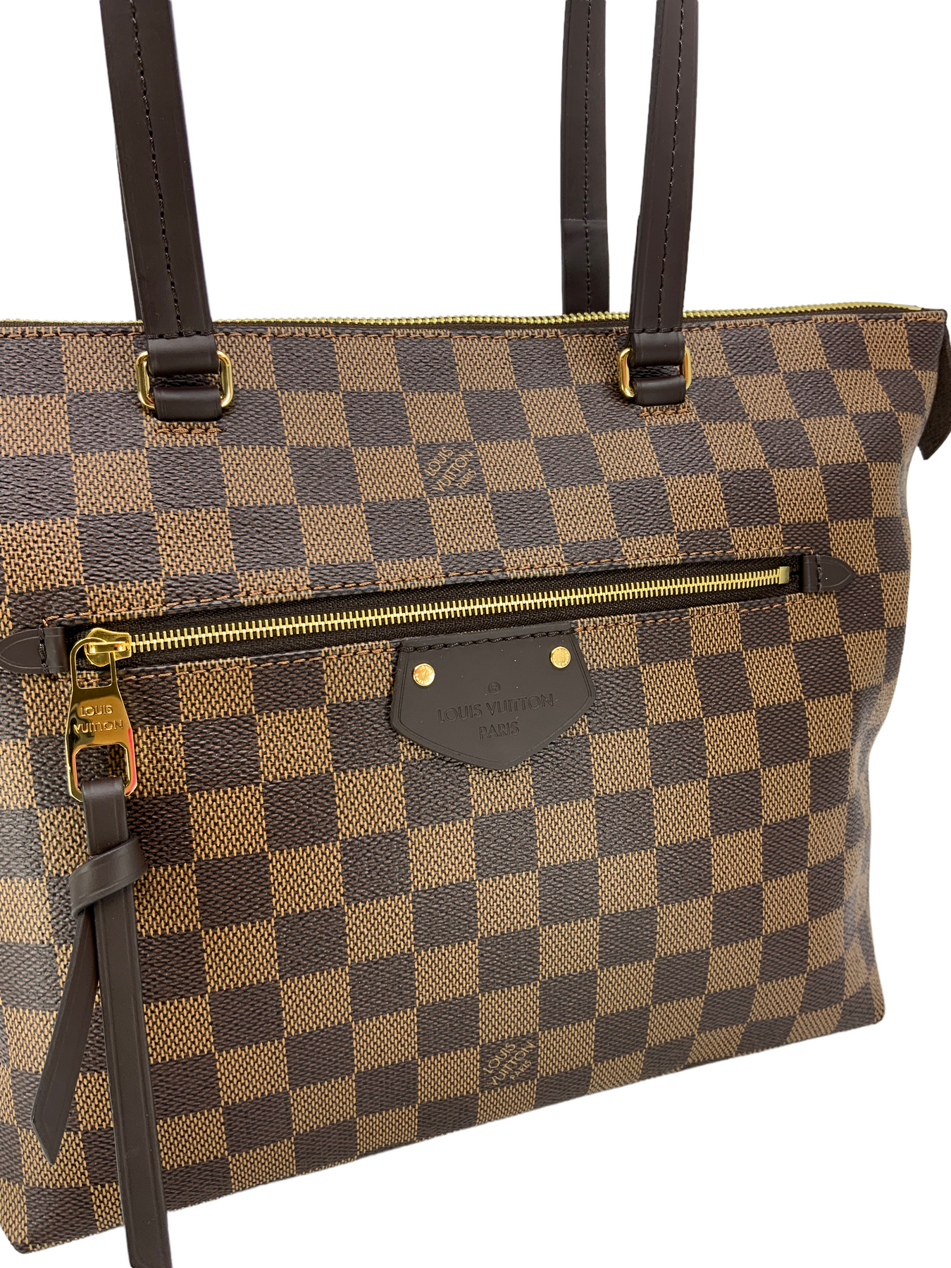 Louis Vuitton Iena PM Damier Ebene Tote Bag Brown