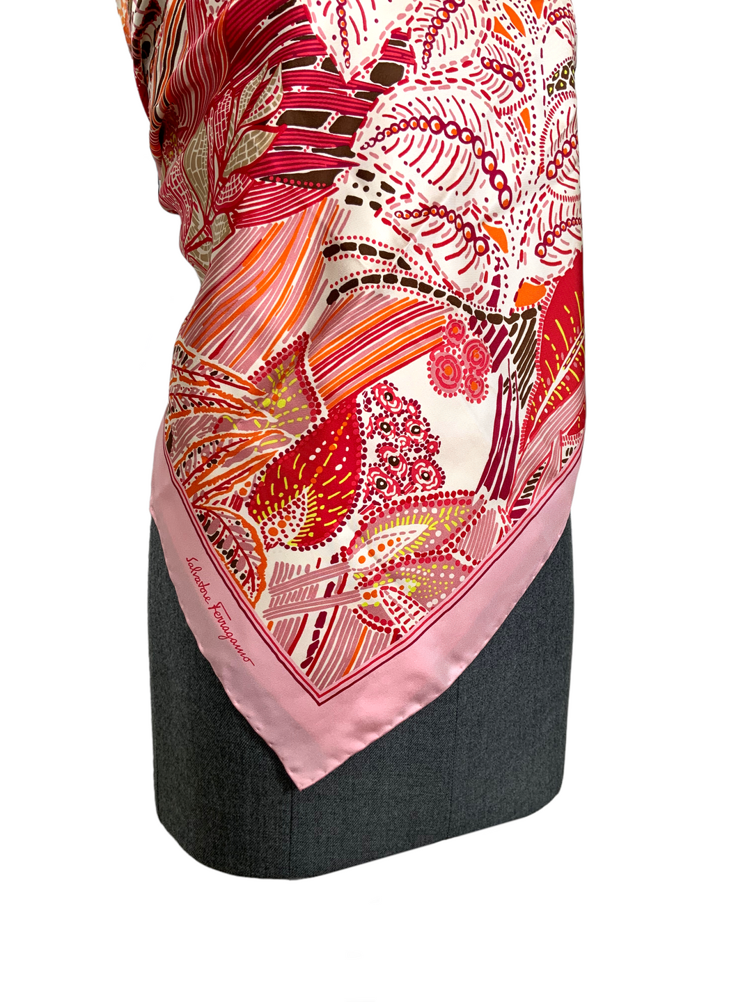 Salvatore Ferragamo Batik Print Silk Scarf 90 NEW - Consigned Designs