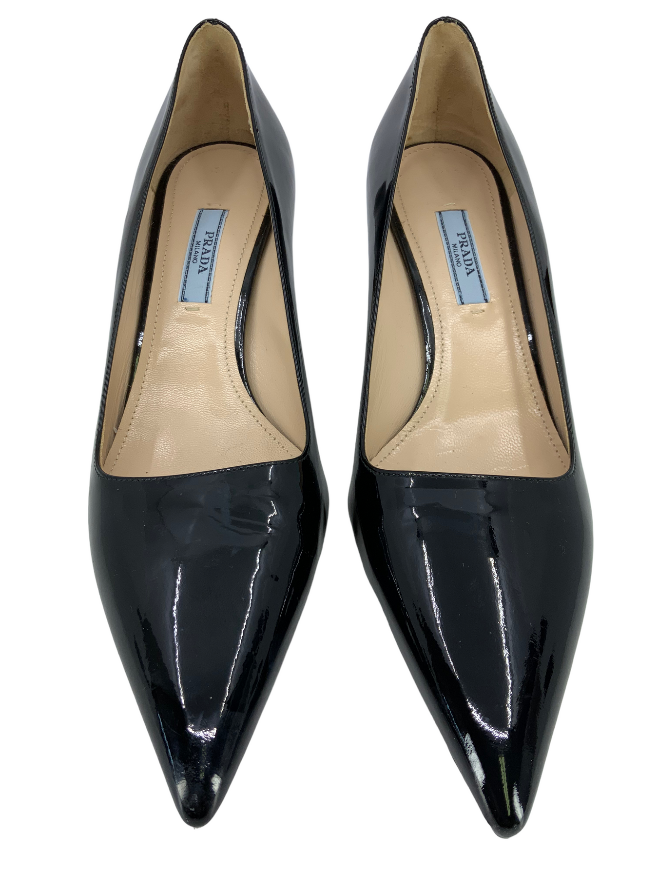 PRADA Patent Leather Metal Heel Pointed Toe Pumps Size 7.5 PRADA Patent Leather Metal Heel Pointed Toe Pumps Size 7.5