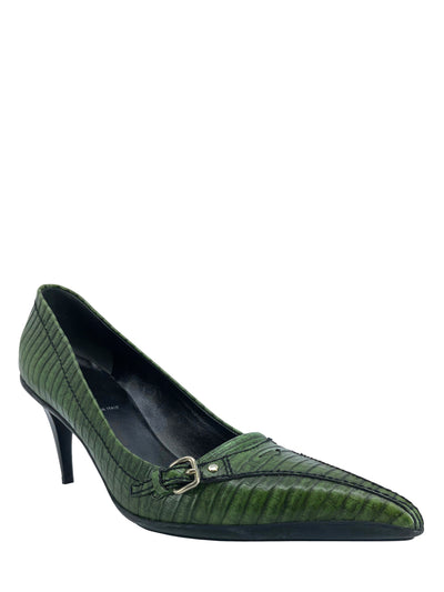 MIU MIU Crocodile Point Toe Pumps Size 8-Consigned Designs