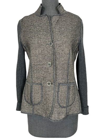 Brunello Cucinelli Cashmere Herringbone Blazer Jacket Size M-Consigned Designs