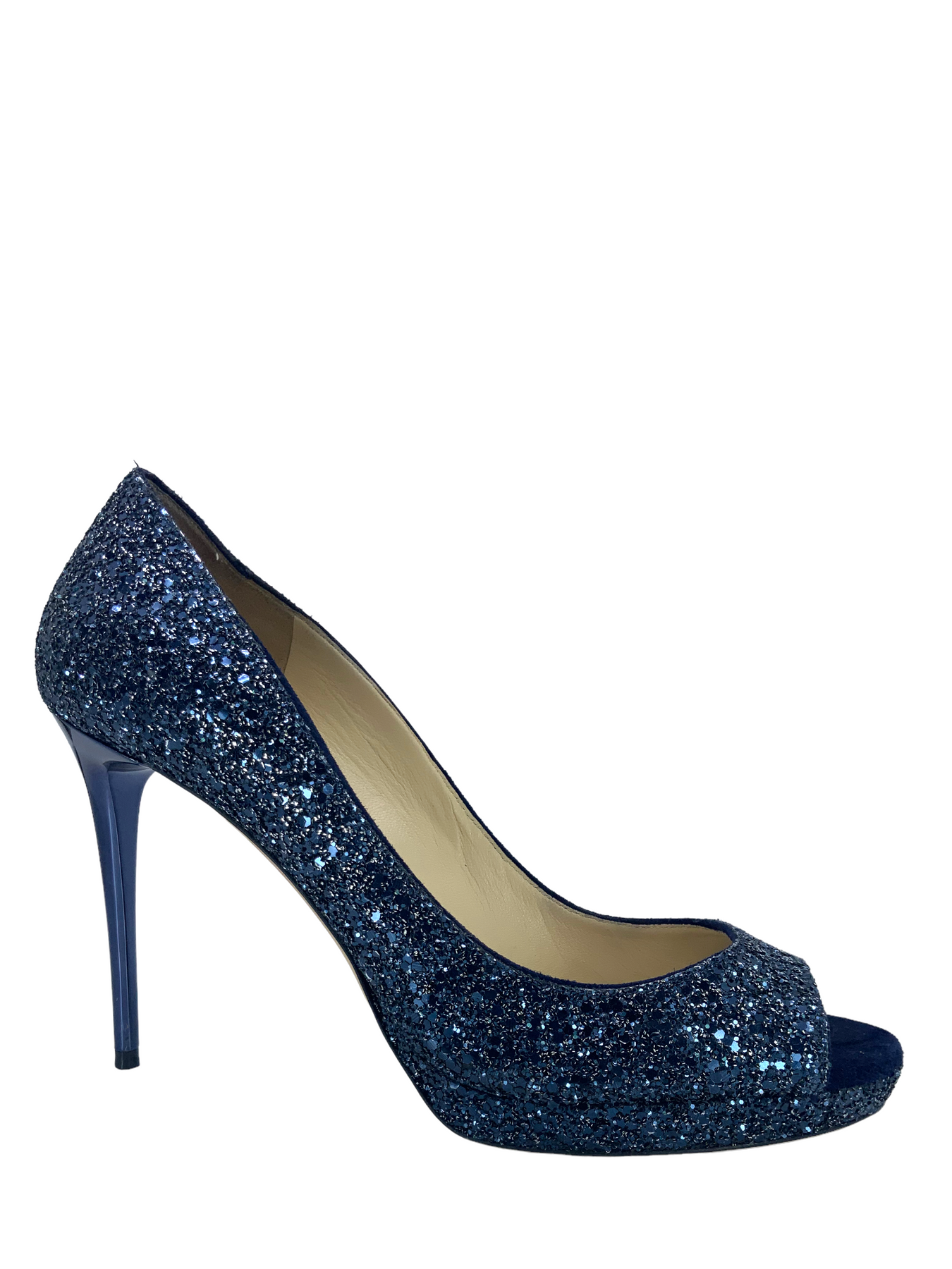 Jimmy Choo Glitter Fabric Platform Peep Toe Pumps Size 10 Jimmy Choo Glitter Fabric Platform Peep Toe Pumps Size 10