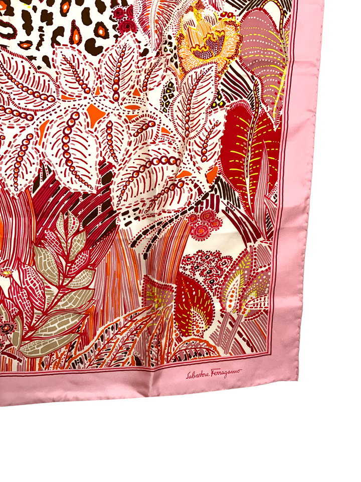Salvatore Ferragamo Batik Print Silk Scarf 90 NEW - Consigned Designs