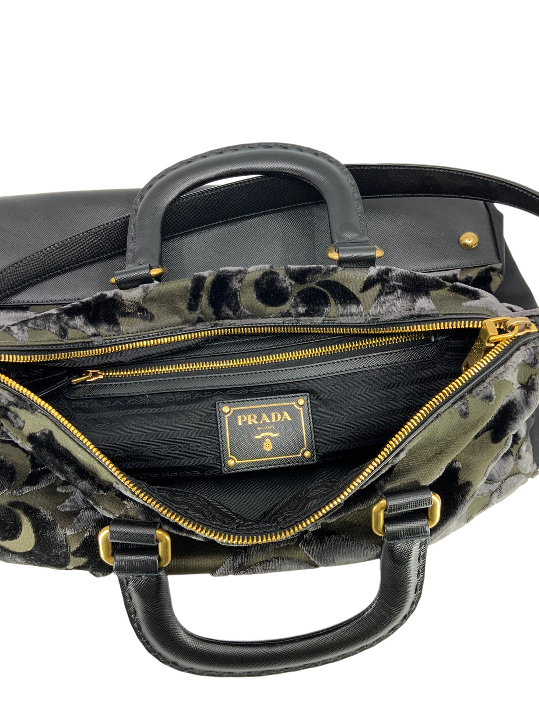 ★PRADA TOTE BAG FWRD Renew Prada Metallic Spazzolato Embossed Tote Bag in