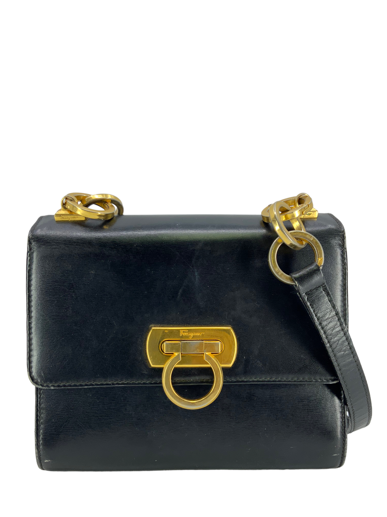 Shop FERRAGAMO The Studio Box Leather Top Handle Bag