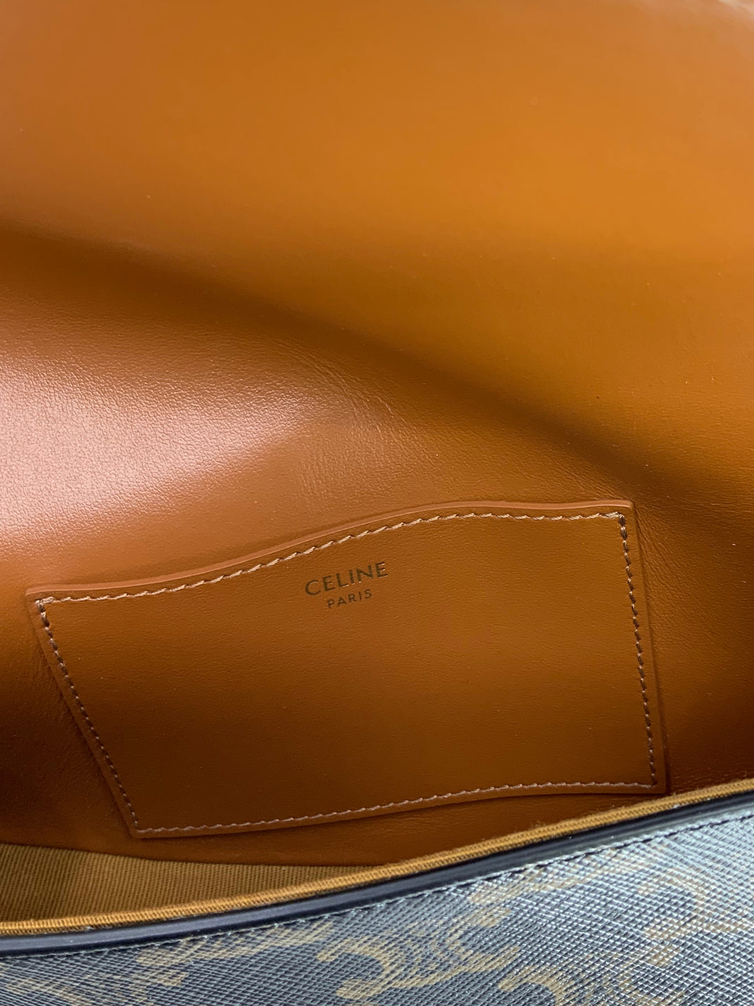 CELINE Triomphe Tabou Clutch on a Strap Bag - Consigned Designs CELINE Triomphe Tabou Clutch on a Strap Bag - Consigned Designs