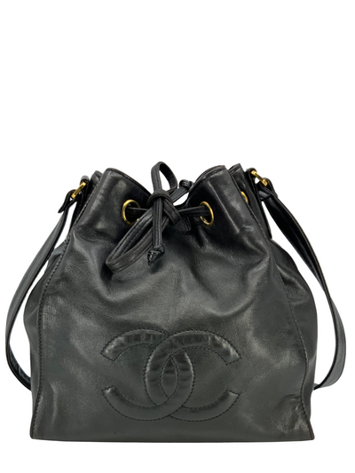 CHANEL Vintage Lambskin Drawstring Bucket Shoulder Bag-Consigned Designs