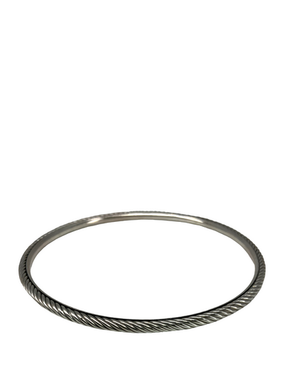 David Yurman Sterling Silver Cable Bangle Bracelet-Consigned Designs