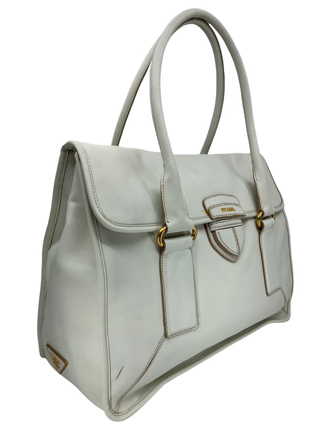 PRADA Leather Pattina Large Shopping Bag - Consigned Designs