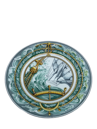 Hermes Patchwork Bourrasque Sailing Ship Plate-Consigned Designs