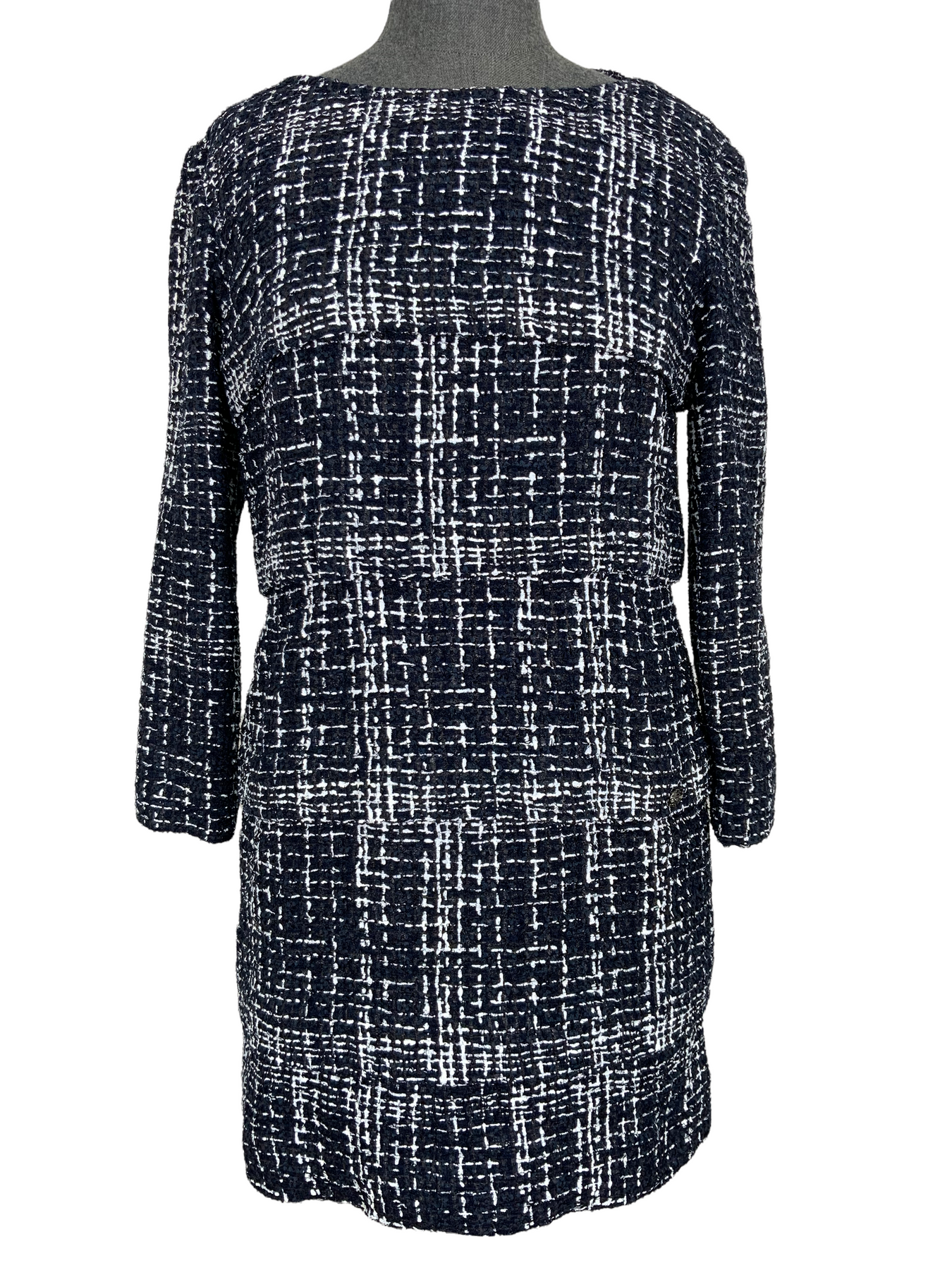 Chanel Tiered Tweed Mini Dress Size M
