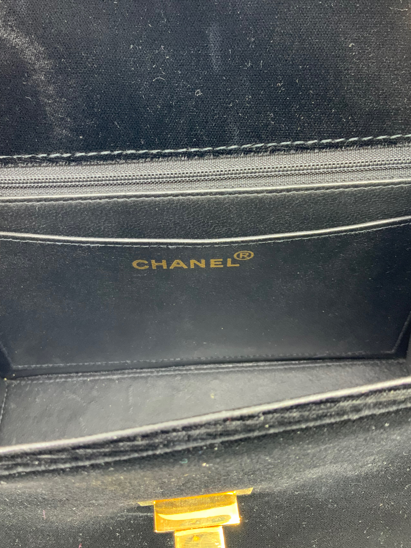 Chanel Vintage Velvet Mademoiselle Classic Single Flap Bag